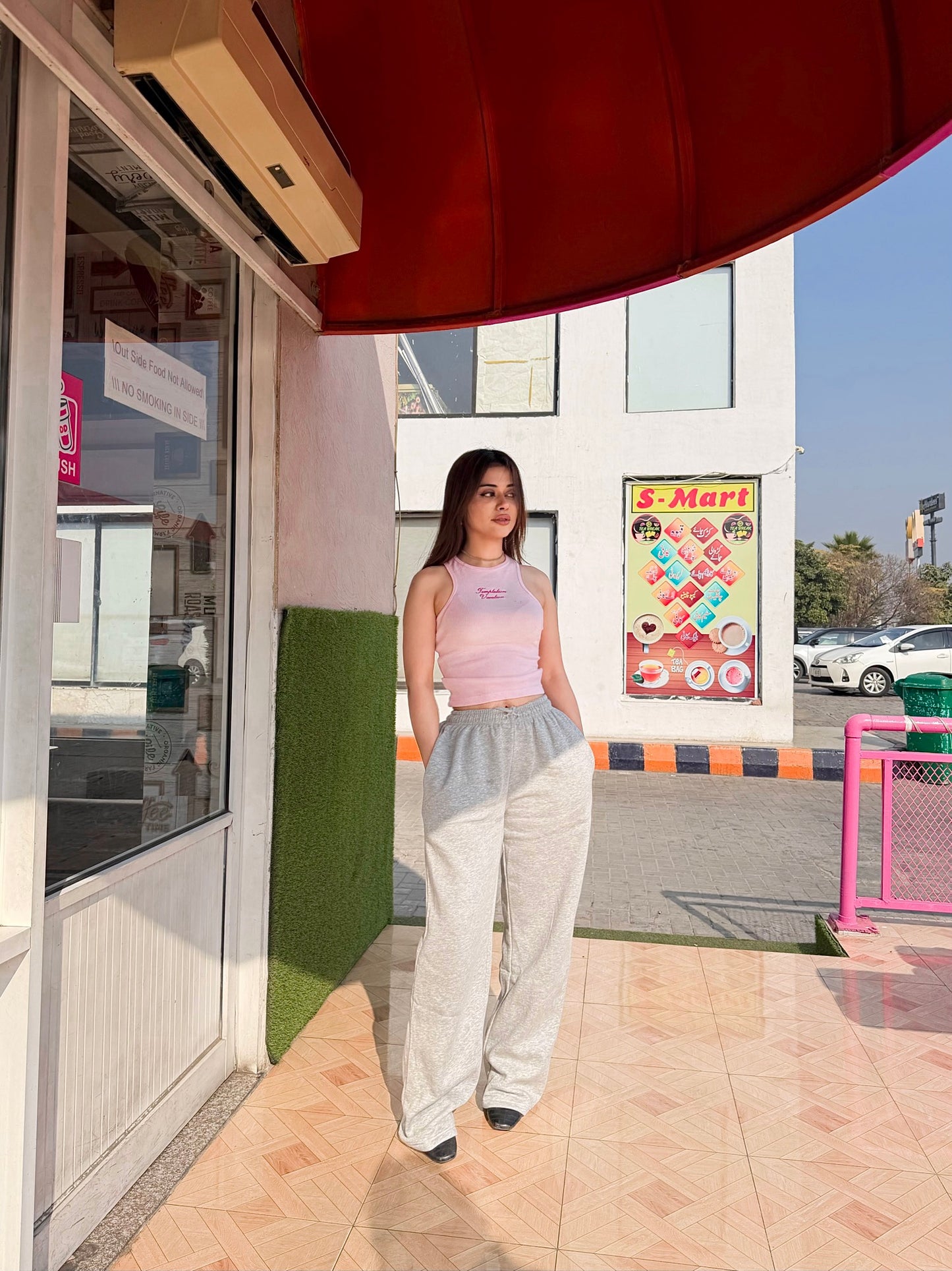 2774-Shape High Waist Sweat Wide Leg Joggers Women