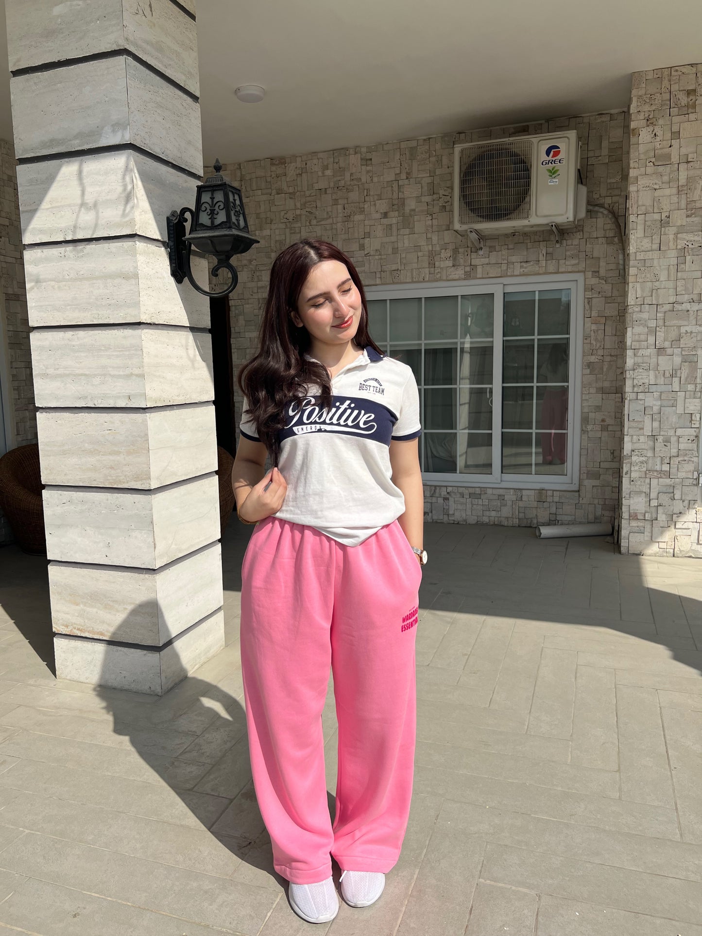 2705-BH Wadrobe Essentials Wide Leg Flare Trouser-Pink