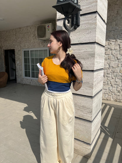 2761-Osk Women Wide Leg Sweatpant-Cream