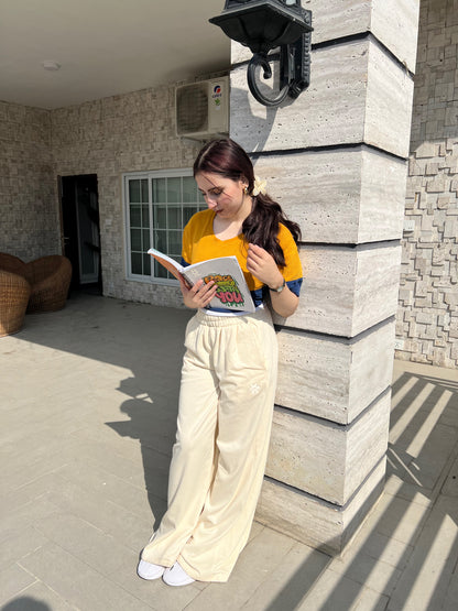 2761-Osk Women Wide Leg Sweatpant-Cream