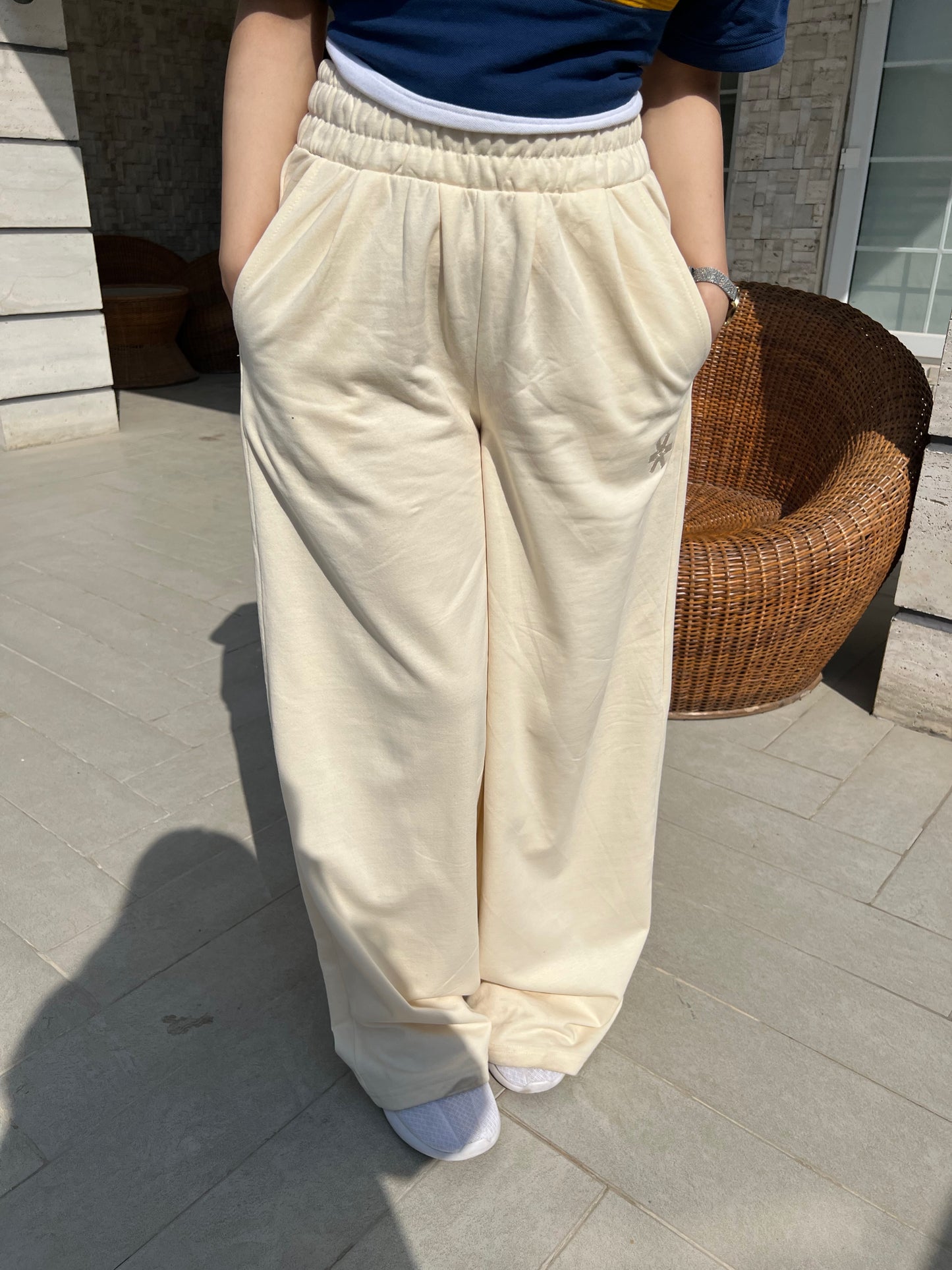 2761-Osk Women Wide Leg Sweatpant-Cream