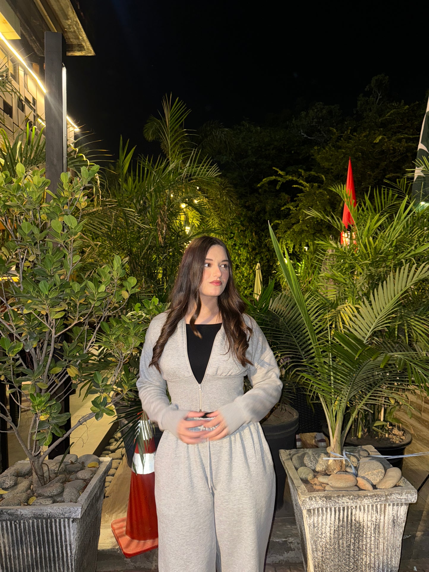 2661-Petite Elasticated Hem Zip Up Sweatshirt