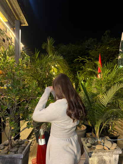 Petite Zip up Coord Set Women Grey