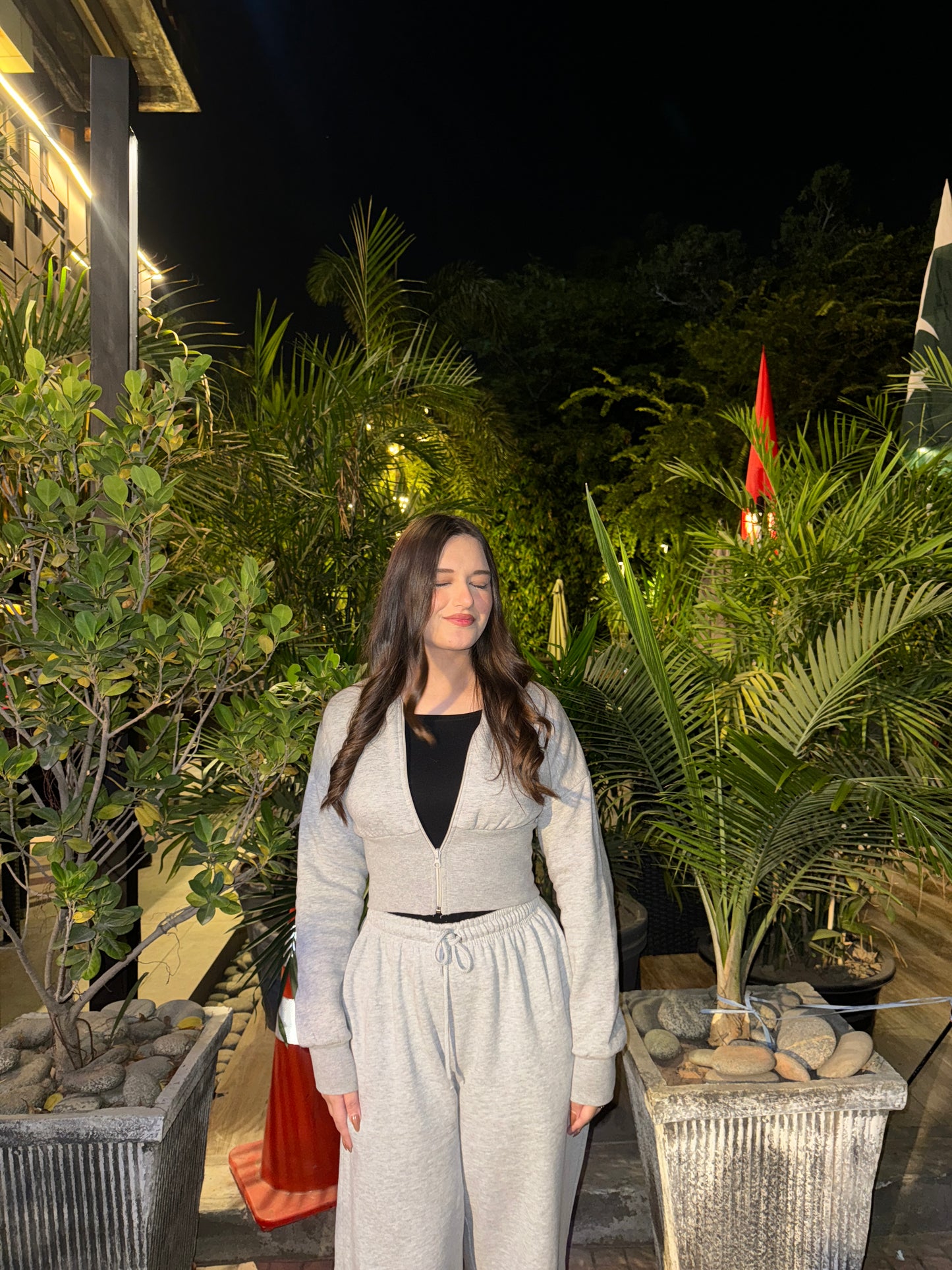 2661-Petite Elasticated Hem Zip Up Sweatshirt