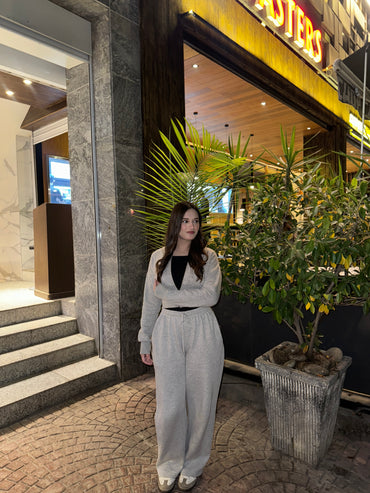 2774-Shape High Waist Sweat Wide Leg Joggers Women