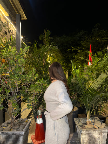 Petite Zip up Coord Set Women Grey