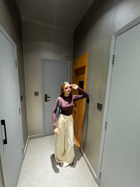 2761-Osk Women Wide Leg Sweatpant-Cream