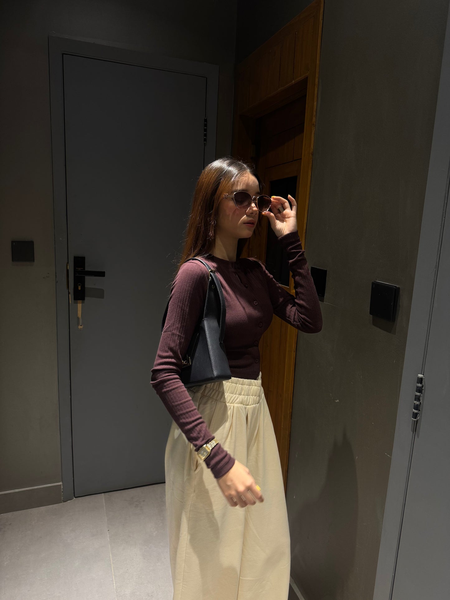 2761-Osk Women Wide Leg Sweatpant-Cream