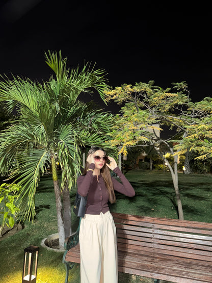 2761-Osk Women Wide Leg Sweatpant-Cream