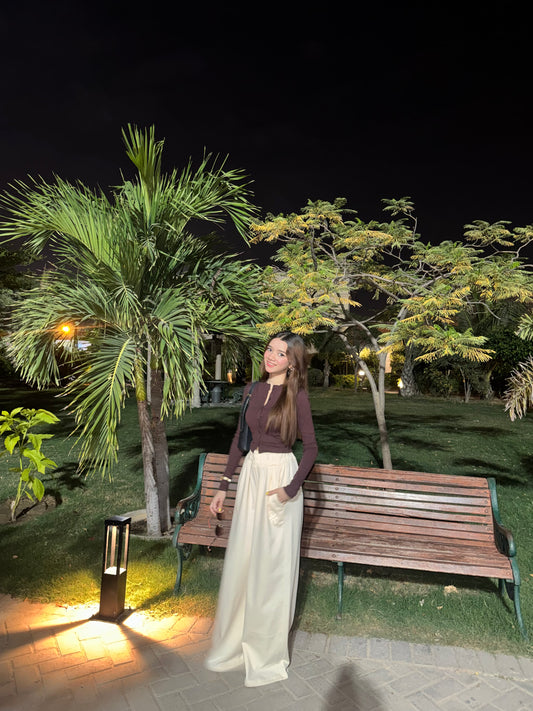 2761-Osk Women Wide Leg Sweatpant-Cream