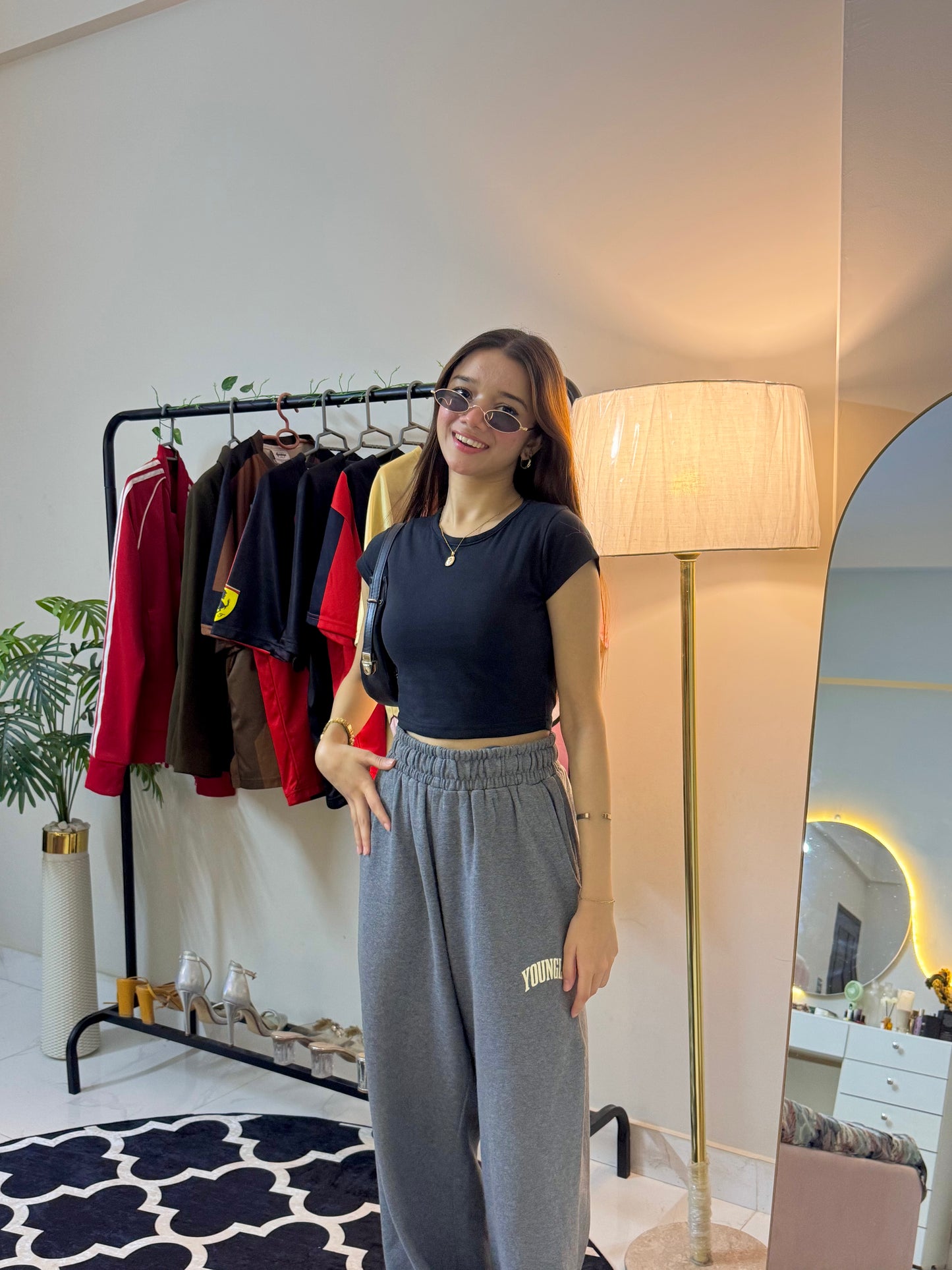 Cotton Basic Cap Sleeve Crop Top-2420-PLT-Black