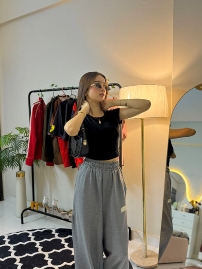 Cotton Basic Cap Sleeve Crop Top-2420-PLT-Black