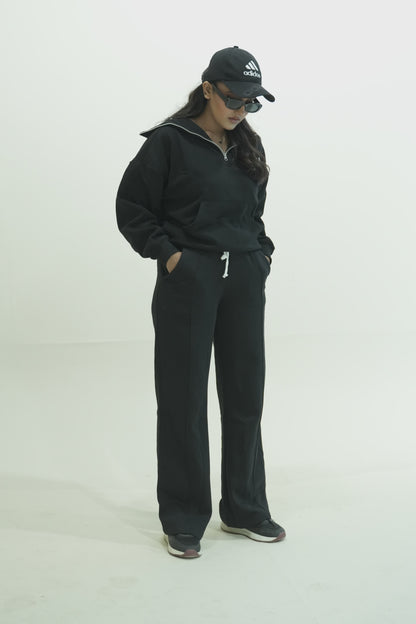 2310-OSK Half Zip Sweater Women-Black