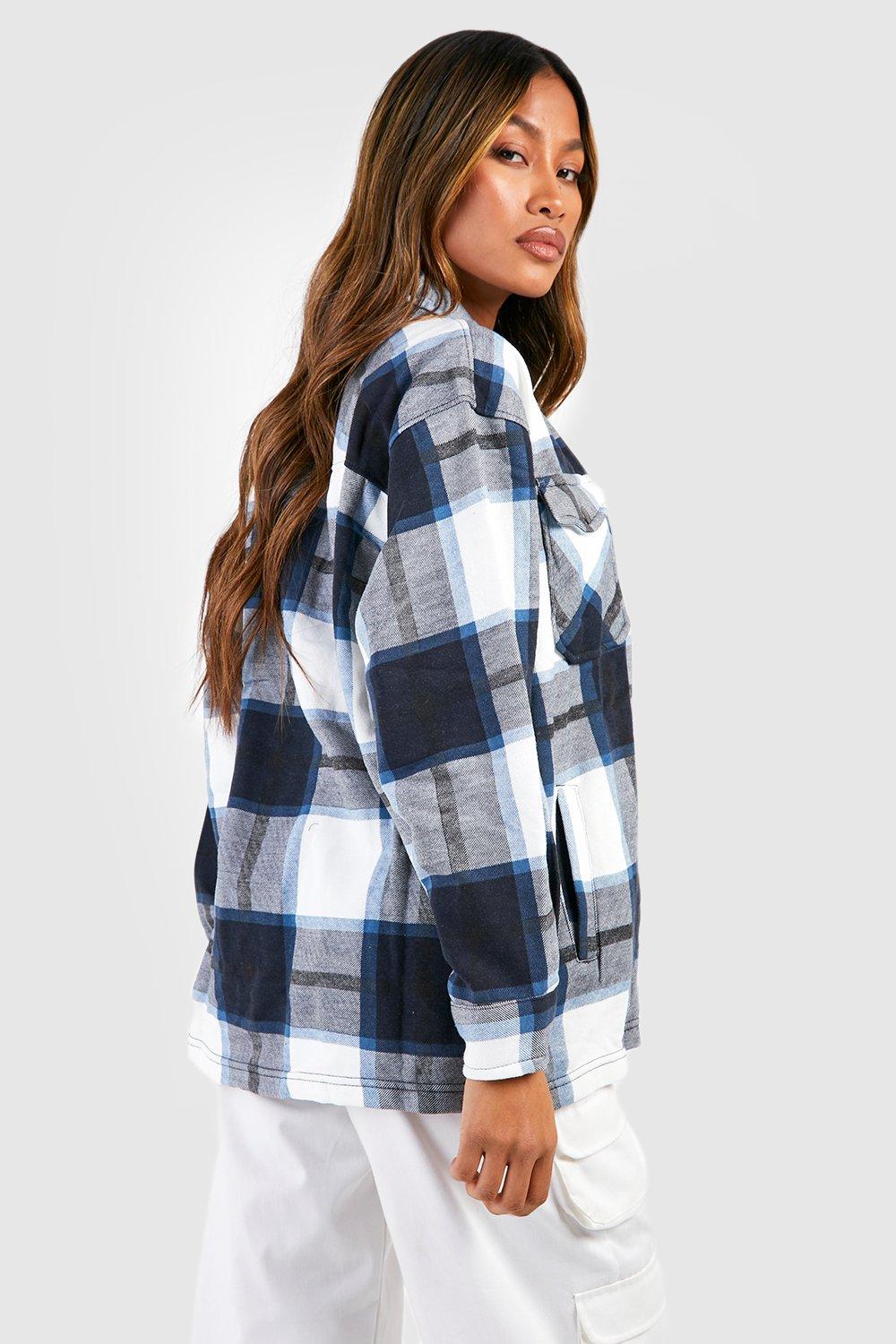 Blue White Check Shacket For Her-2480-