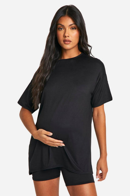 BH Maternity Basic Oversized T-Shirt-2452-Black