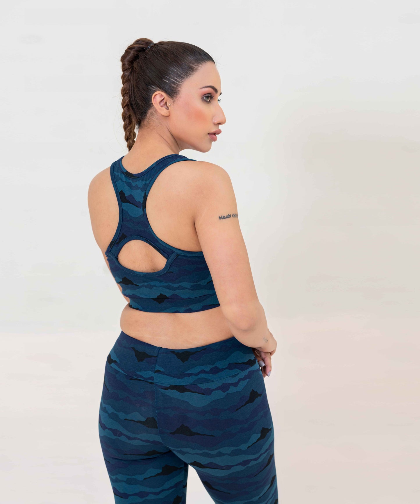 Camo Sports Bra-FX-57-Navy