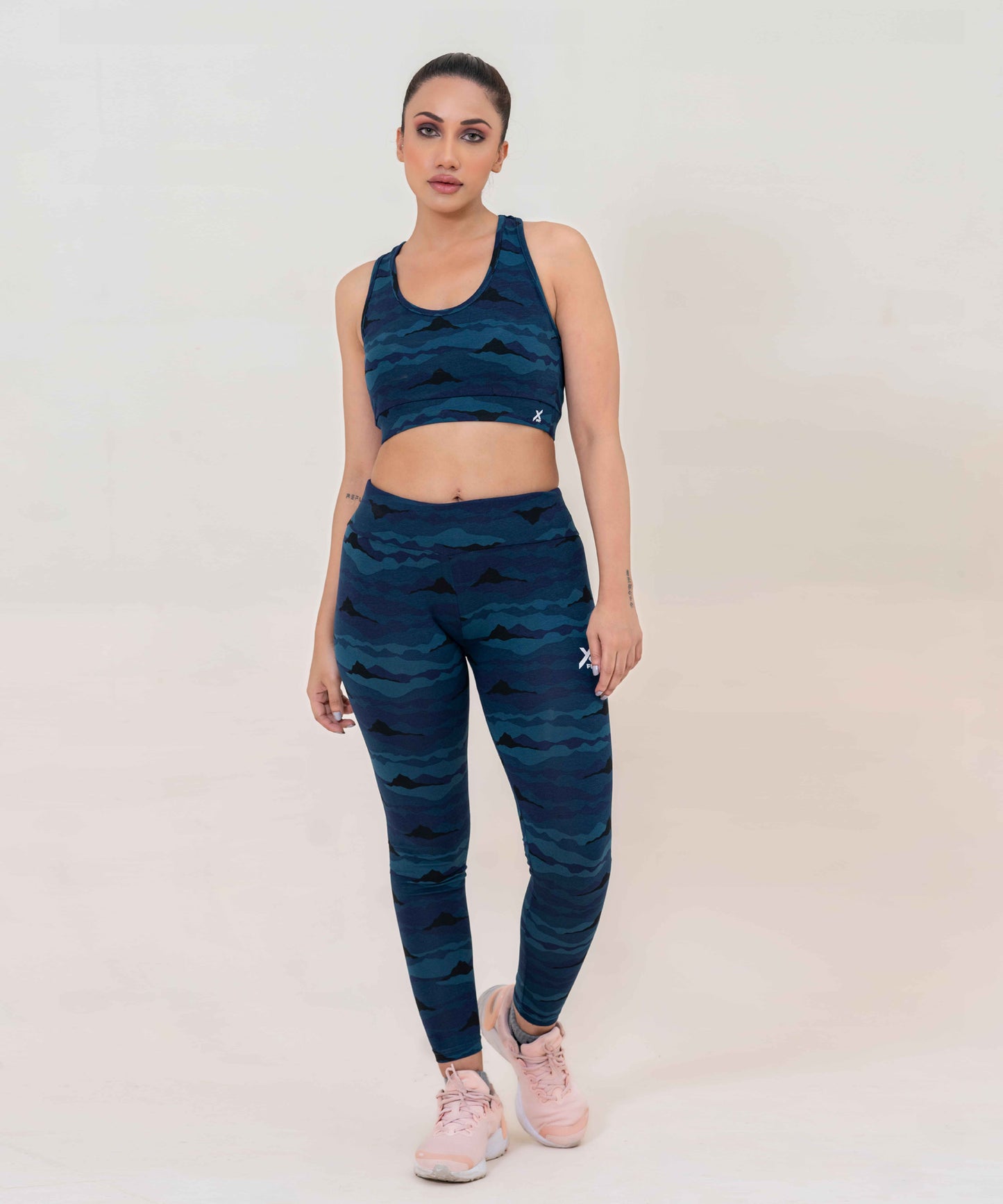 Camo Activewear Leggings-Navy