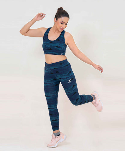 Camo Activewear Leggings-Navy