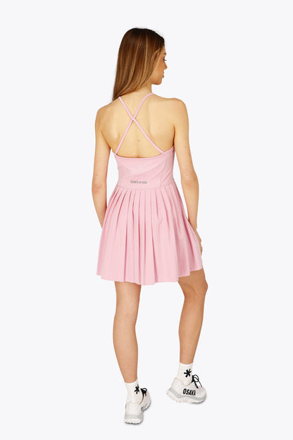 Osk pleated Tech Dress Women-2523-Pink