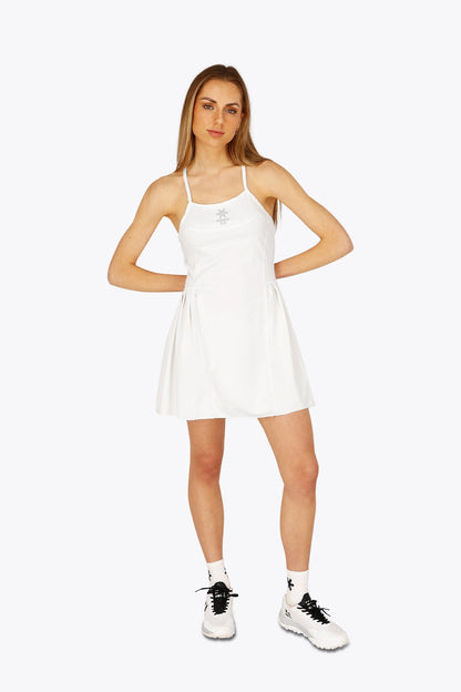 Osk pleated Tech Dress Women-2523-White