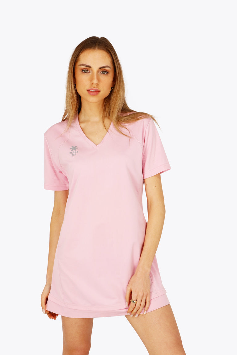 Osk V-neck Tech Dress Women-2535-Pink