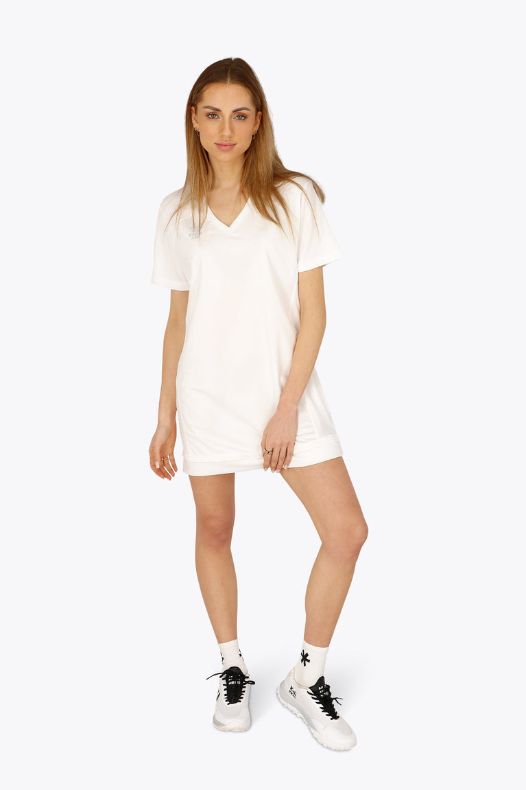 Osk V-neck Tech Dress Women-2535-White