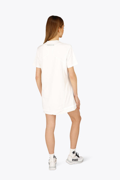 Osk V-neck Tech Dress Women-2535-White