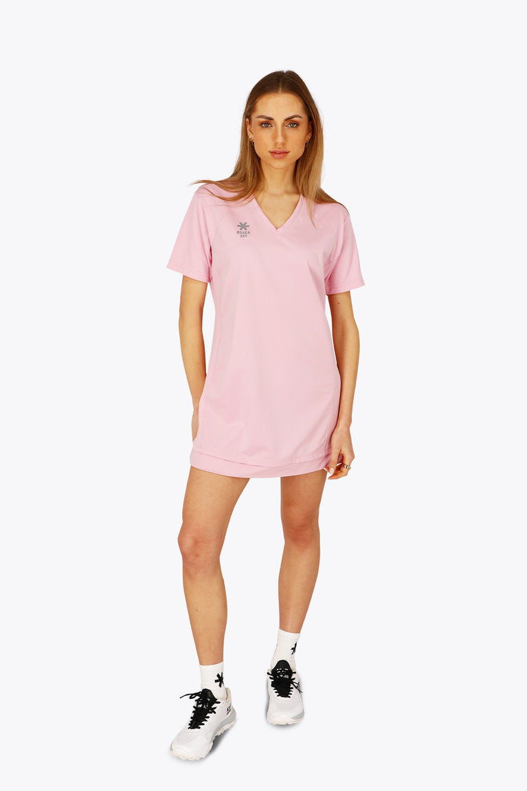 Osk V-neck Tech Dress Women-2535-Pink