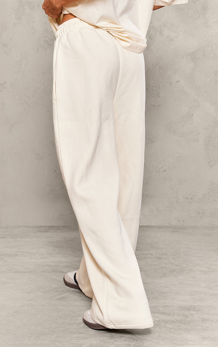 Petite Oversized Wide Leg Trousers-PLT-2550-Cream