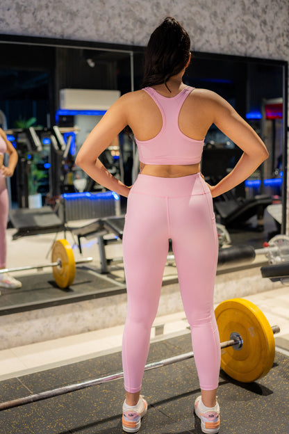 2753-Osk Gym Wear Sports Bra Set Women-Pink