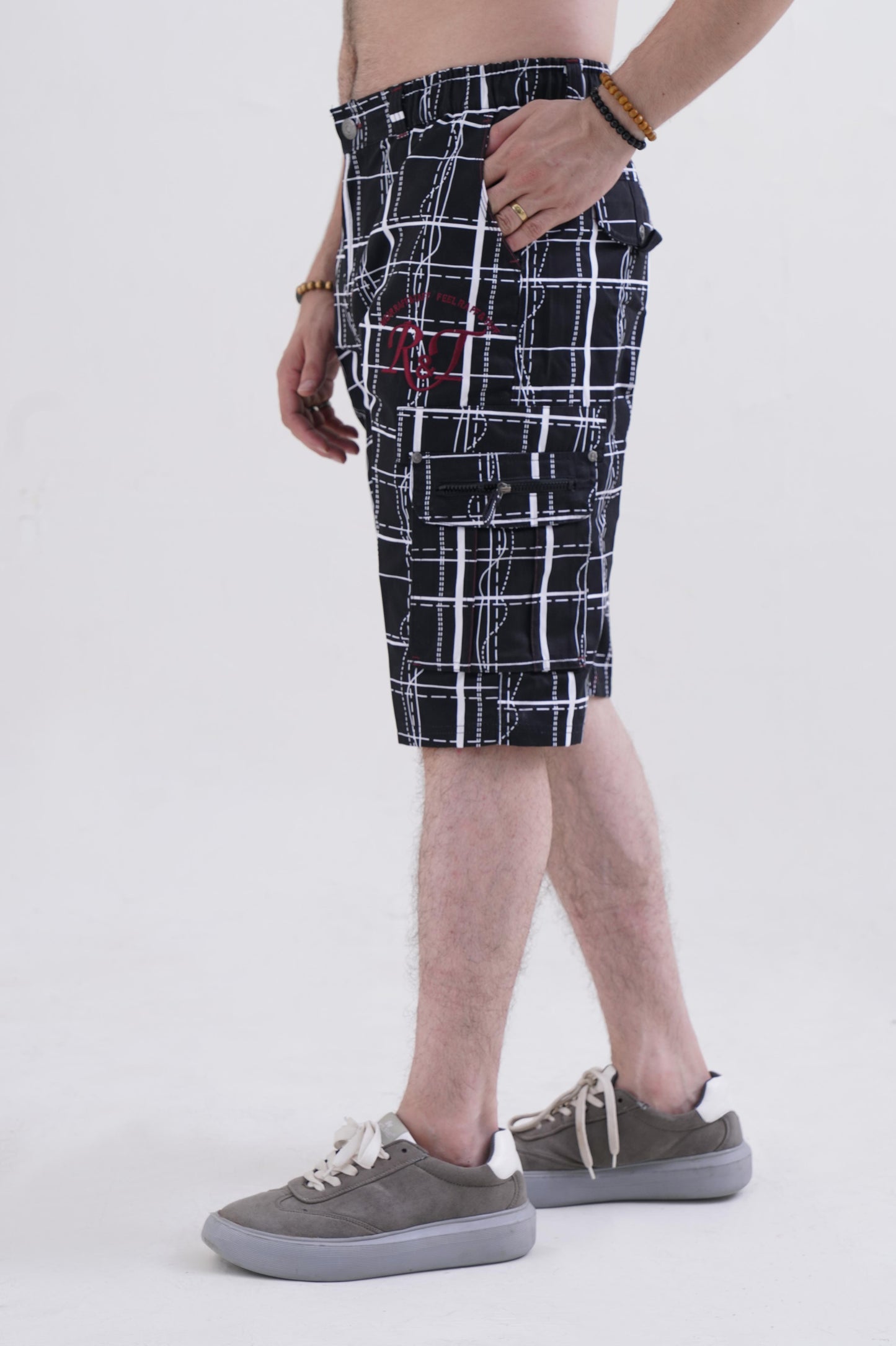 Raff & Taff Bermuda Shorts For Men-RT001-2626 Black