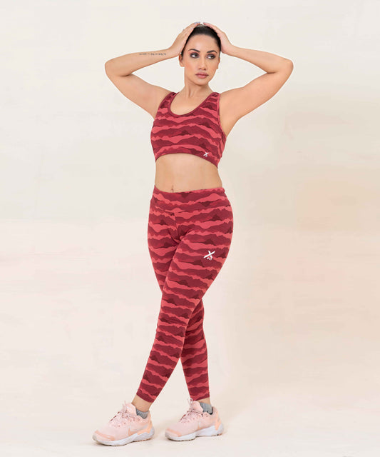 Camo Activewear Leggings-Red