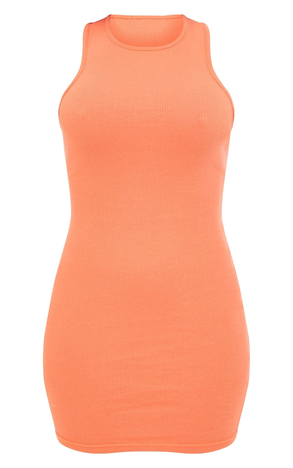 Rib Racer Bodycon Dress-2424-PLT-Rust