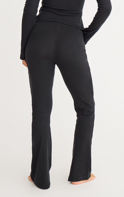 2669-Ribbed Elasticated Skinny Flare Trousers