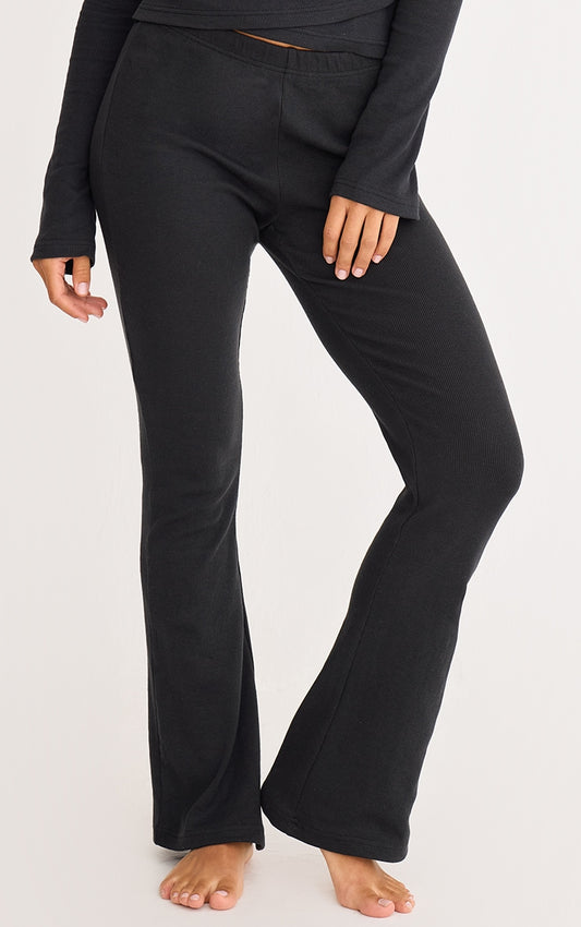 2669-Ribbed Elasticated Skinny Flare Trousers