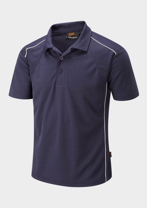 Falcon Classic Men's Polo with different Embroidered Logos & Panel-Encore-ZR-20-Navy