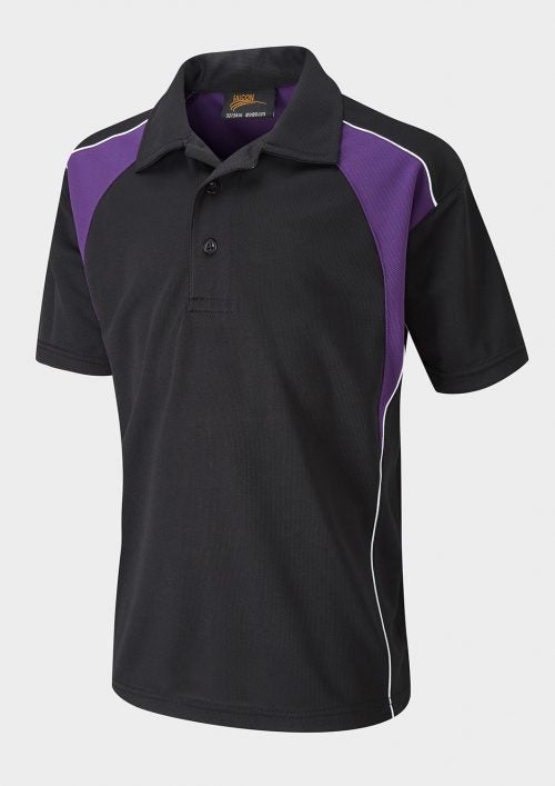 Falcon Classic Men's Polo with different Embroidered Logos & Panel-Encore-ZR-20-Black