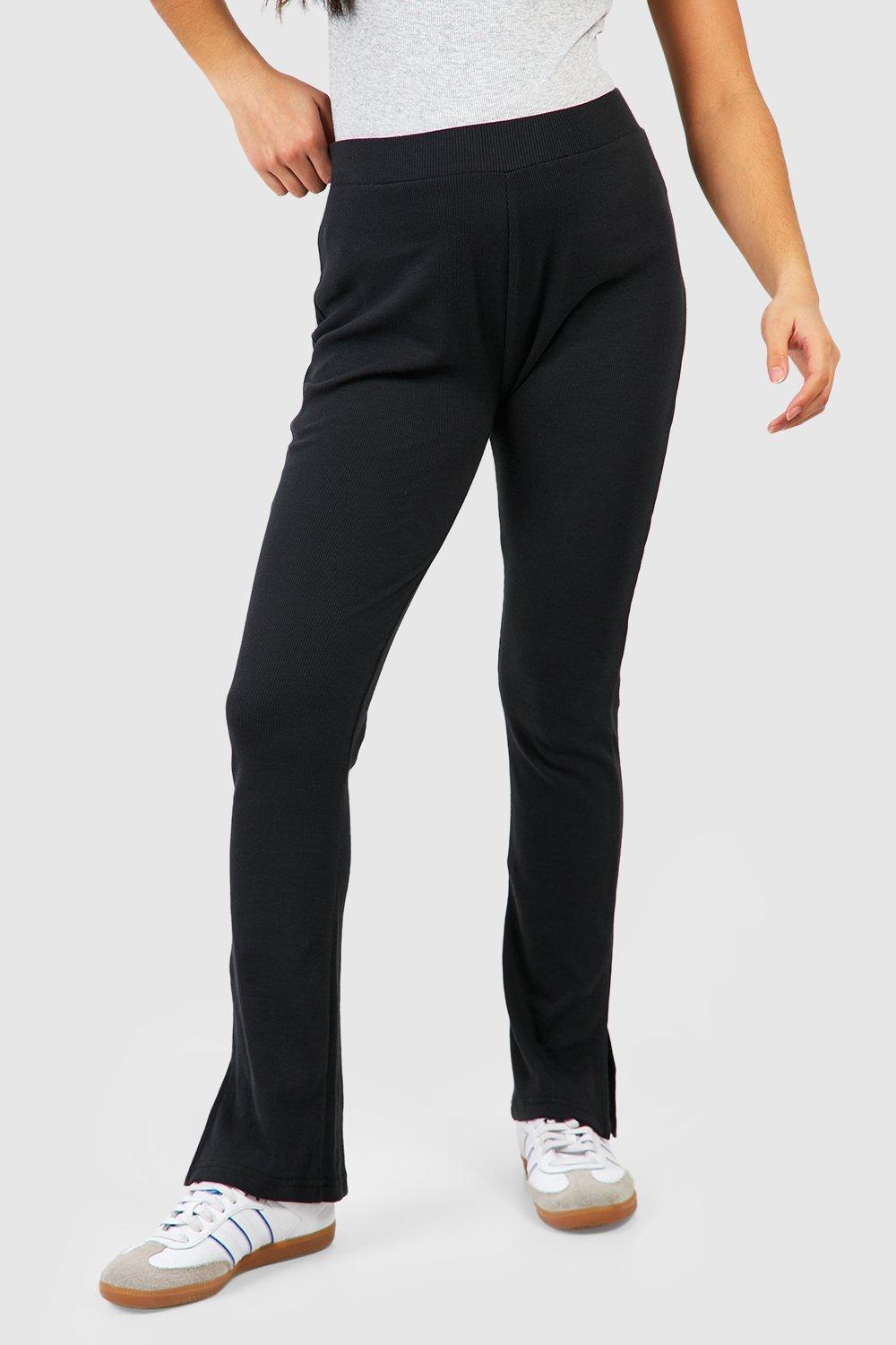 BH Maternity Rib Split Hem Leggings-2343-Black