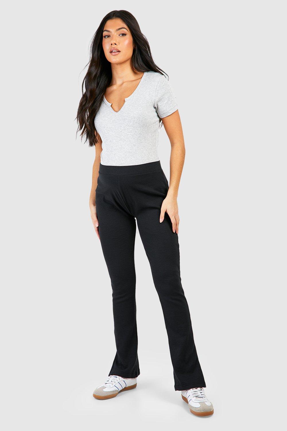 BH Maternity Rib Split Hem Leggings-2343-Black