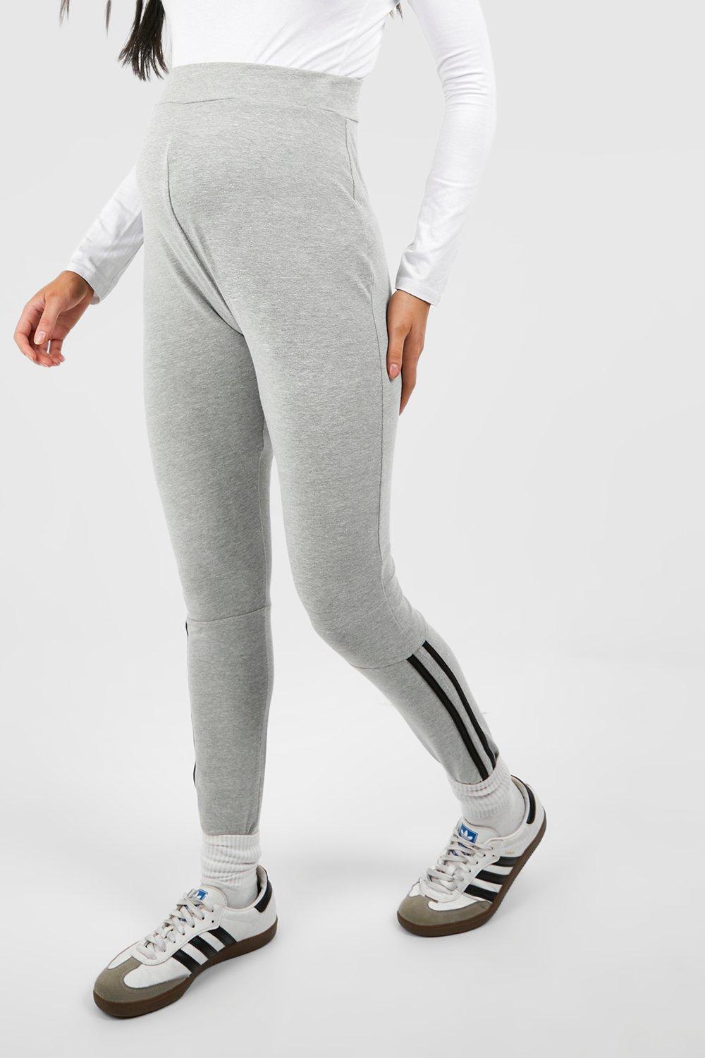 Boohoo Maternity Side Strip Basic Leggings-2348-Grey