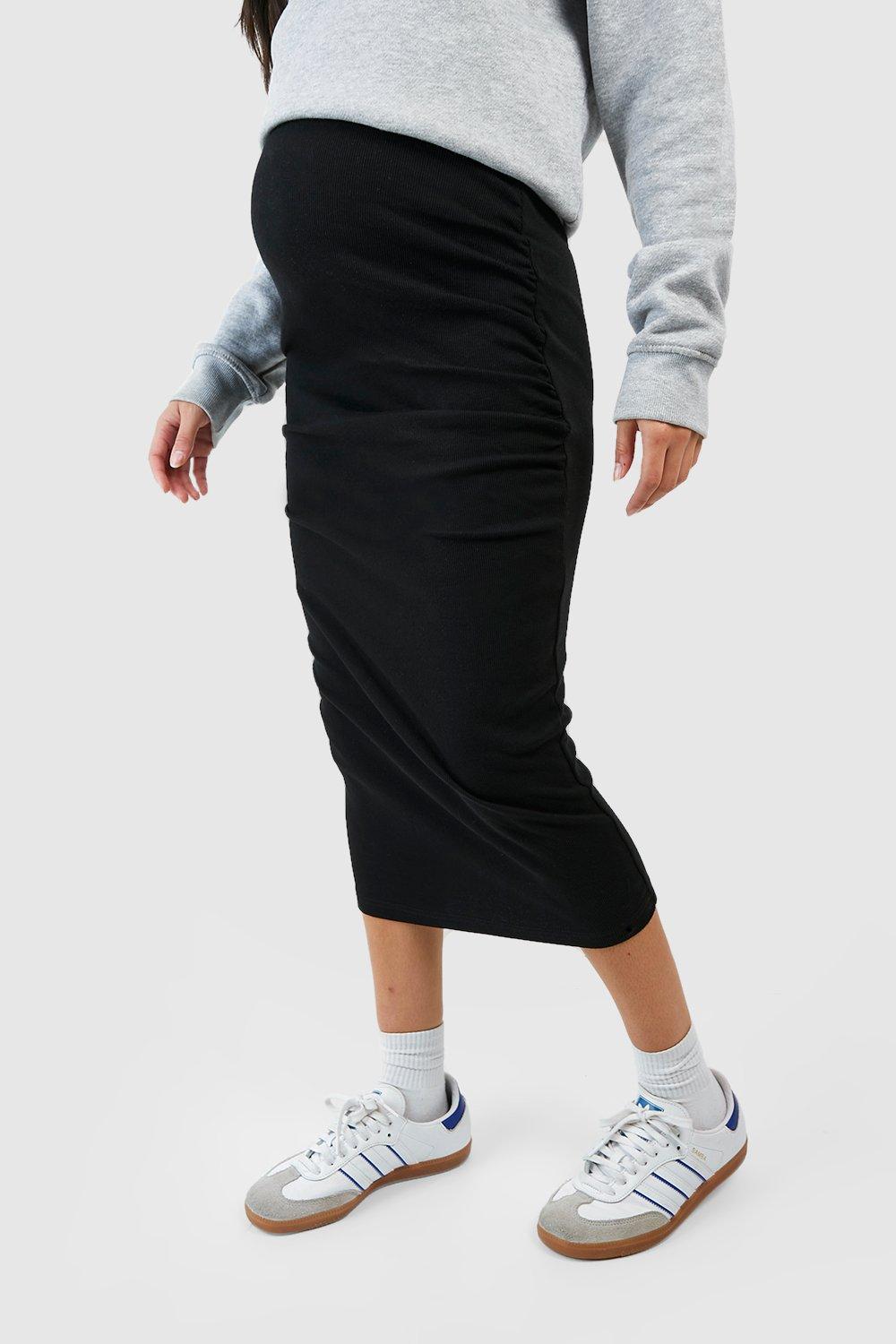 BH Maternity Cotton Rib Skirt-2366 Black