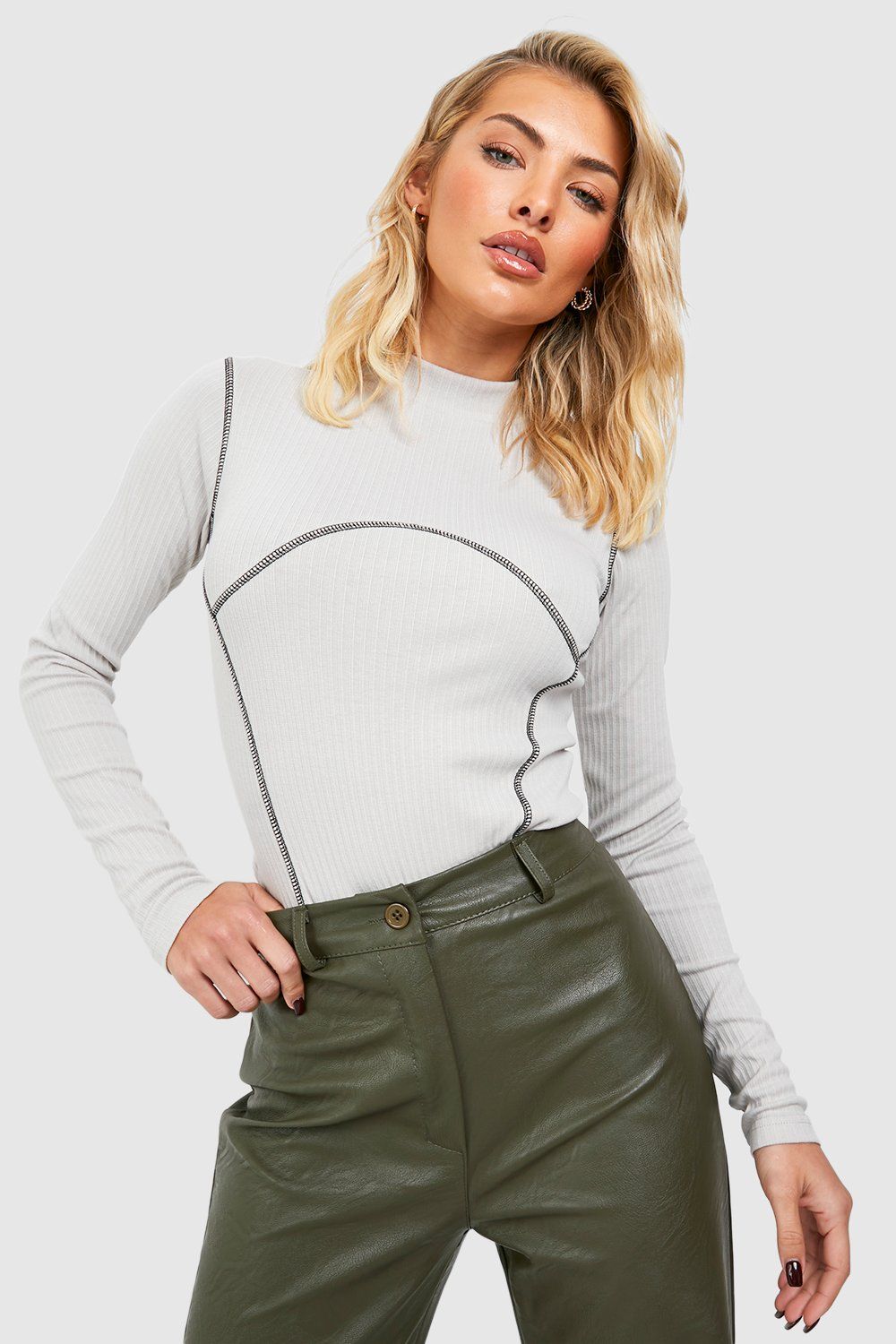 2321-BH Seam Detail Long Sleeve Bodysuit