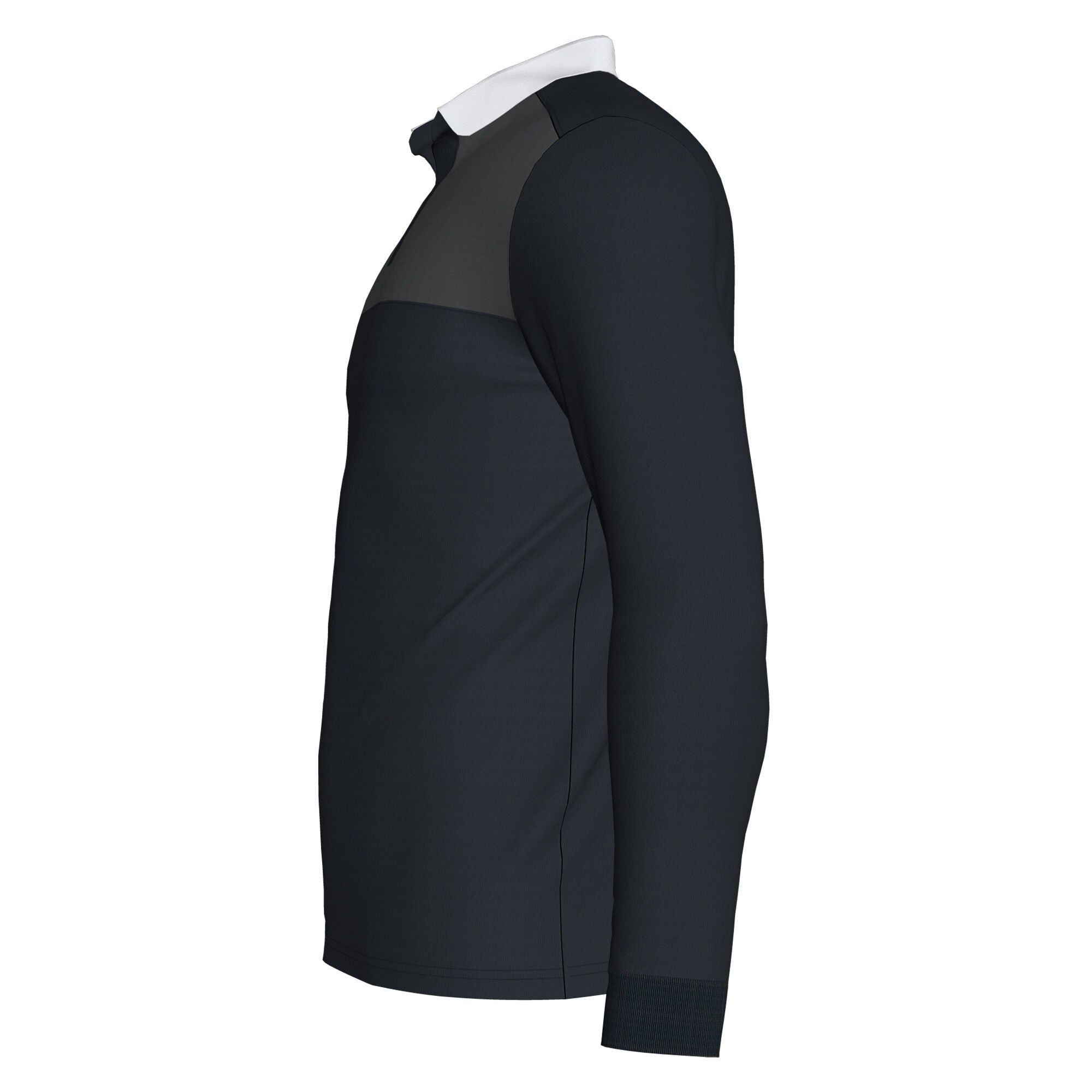 Joma Full Sleeve Polo Shirt-MPLO-0055-Black Dark Grey