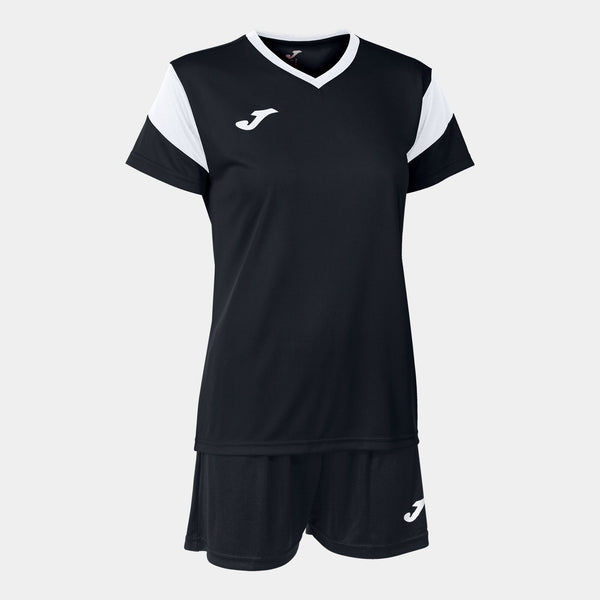 Joma Phoenix Activewear T-shirt & Short Set Ladies-2372-Black White