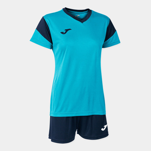 Joms Phoenix Activewear T-shirt & Short Set Ladies-2372-Turquoise Navy