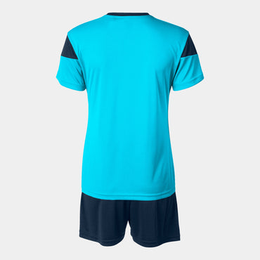 Joms Phoenix Activewear T-shirt & Short Set Ladies-2372-Turquoise Navy