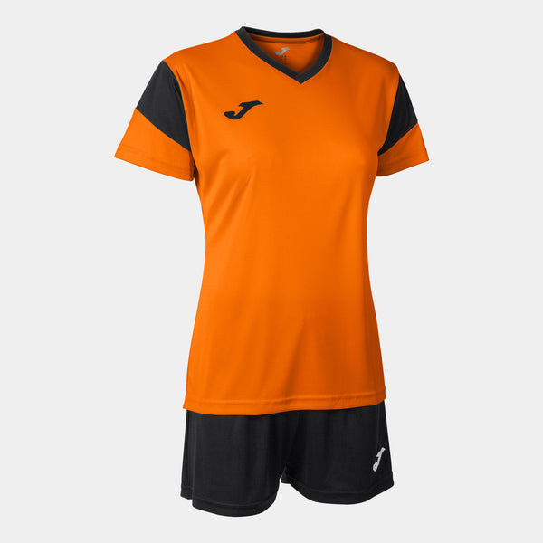 Joma Phoenix Activewear T-shirt & Short Set Ladies-2372-Orange Black