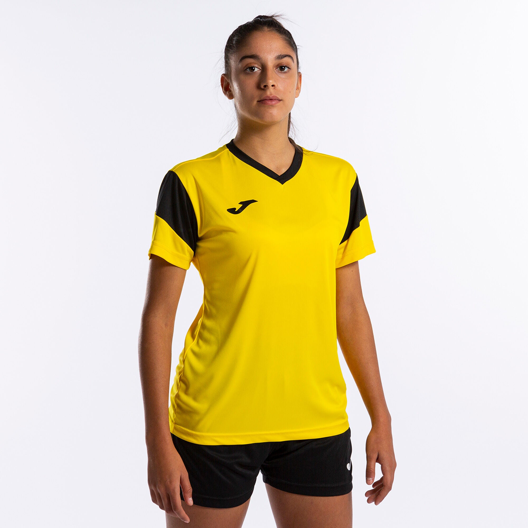 Joma Phoenix Activewear T-shirt & Short Set Ladies-2372-Yellow Black