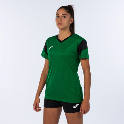 Joma Phoenix Activewear T-shirt & Short Set Ladies-2372-Green Black