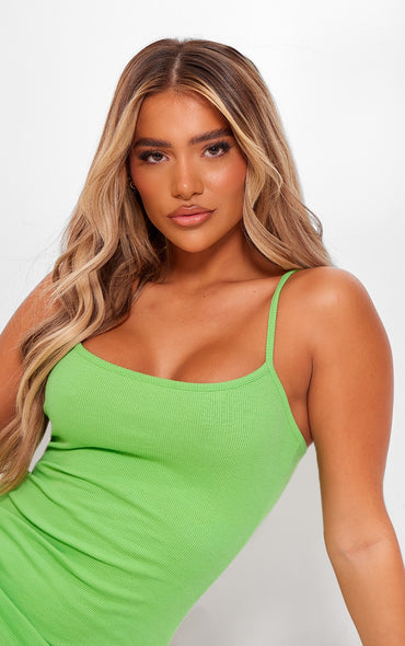 PLT  Strappy Snatched Sculpt Bodycon Dresss-2441-Green